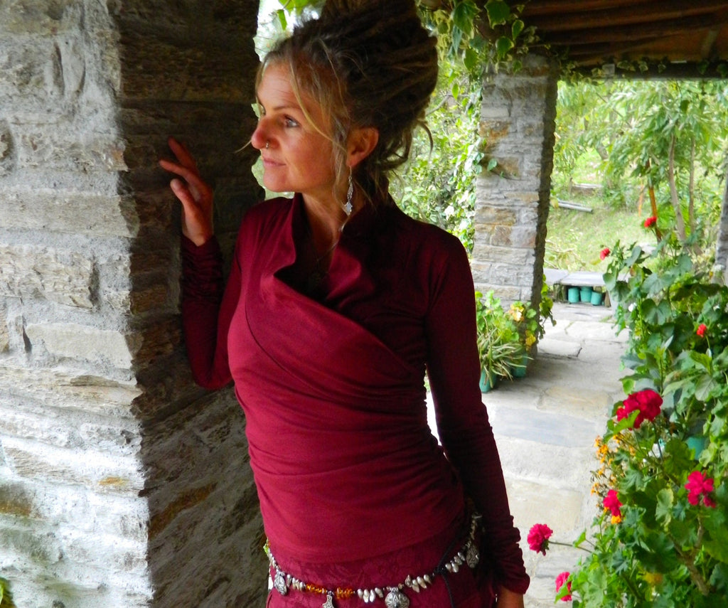 Kaia Red Ruffle Blouse — Paris Boutique