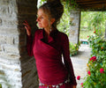 Kaia Red Ruffle Blouse — Paris Boutique