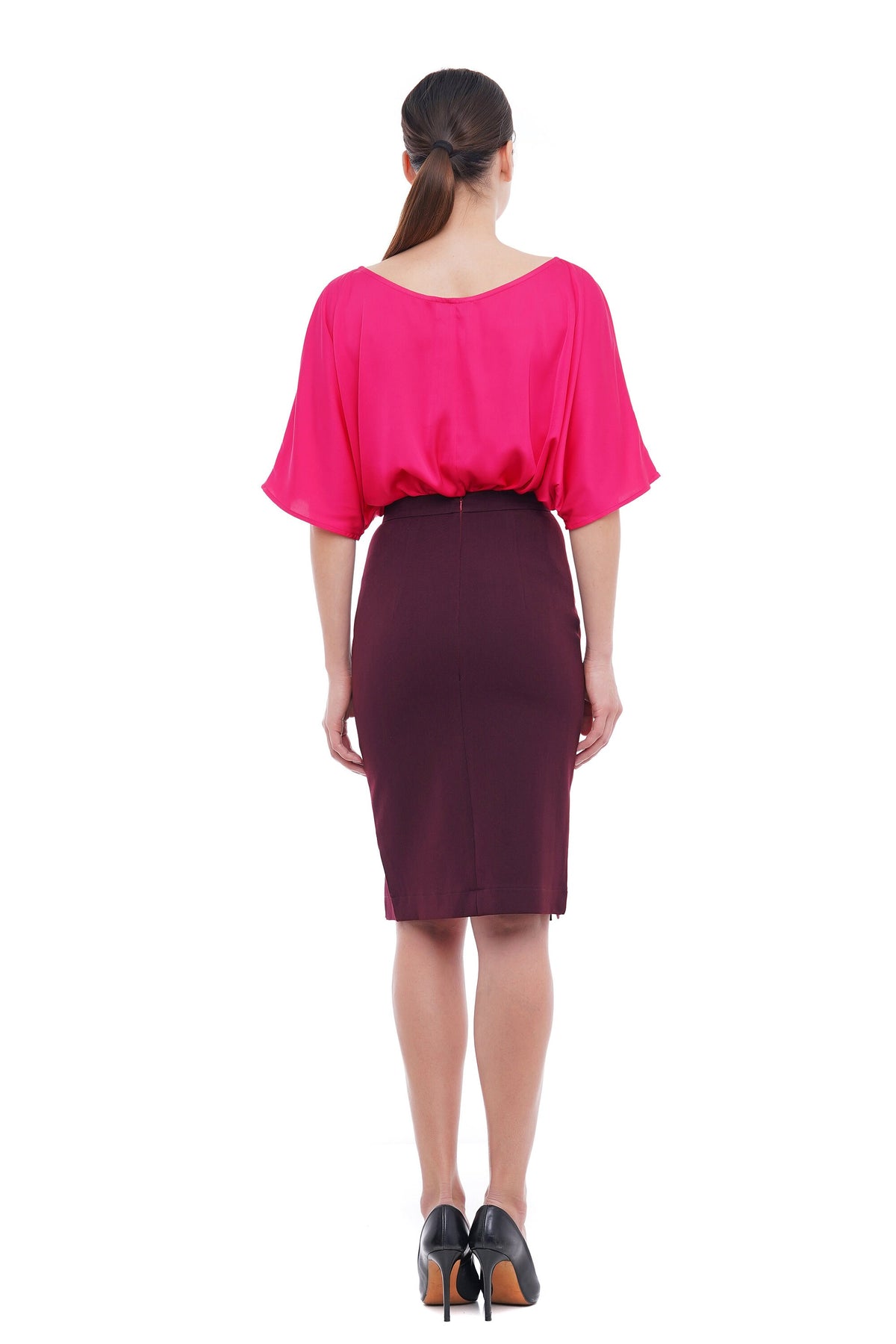 Pia Pink Satin Blouse — view 6