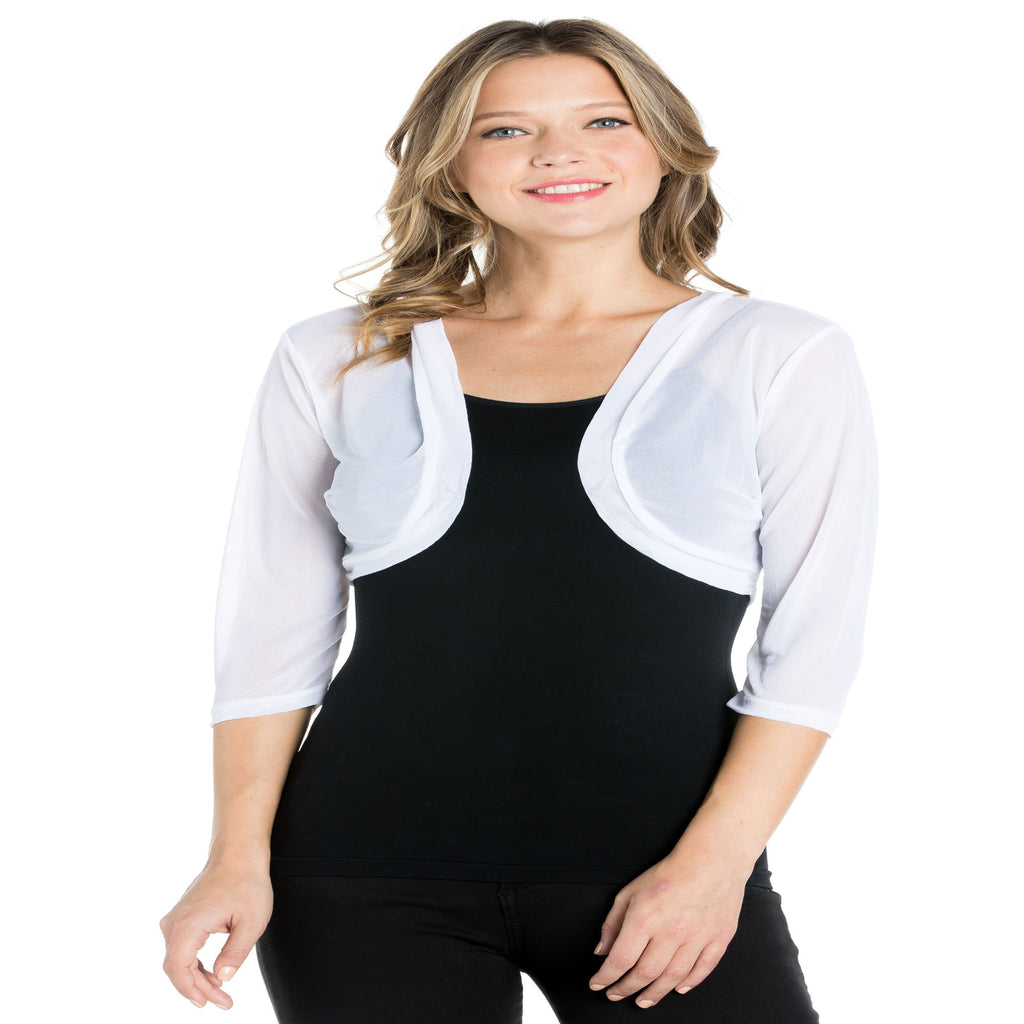 Rhea Ivory Chiffon Wrap Cardigan — view 5