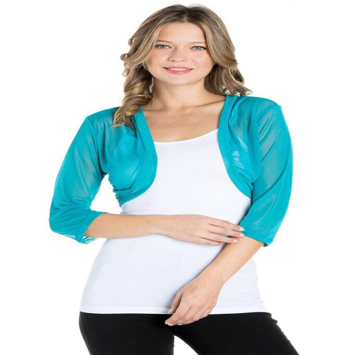 Rhea Ivory Chiffon Wrap Cardigan — view 6