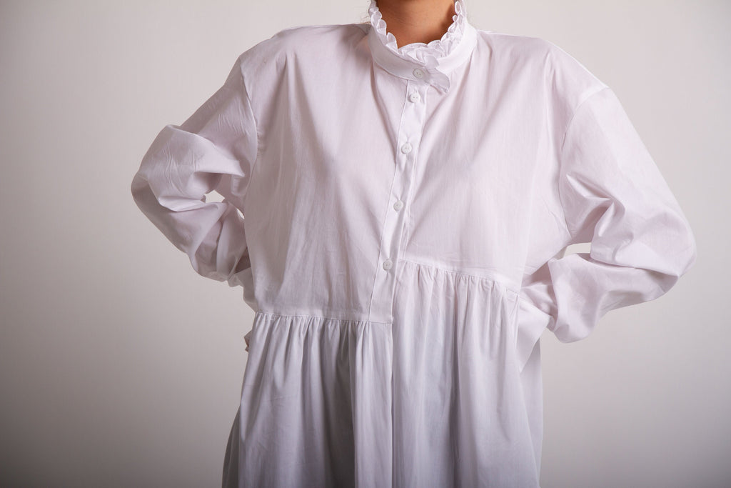 Bianca White Cotton Blouse — view 4