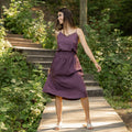 Quinn Purple Linen Pleated Midi Skirt — Paris Boutique