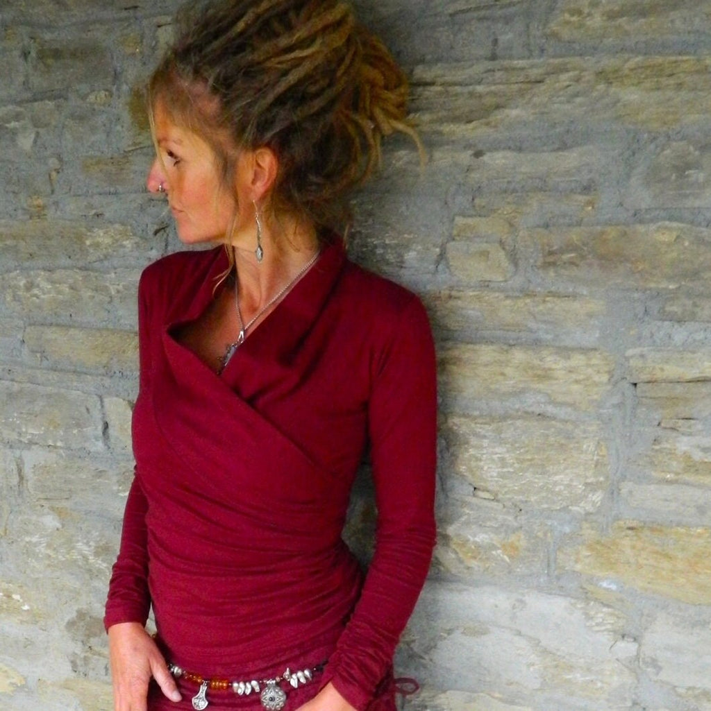 Kaia Red Ruffle Blouse — view 3