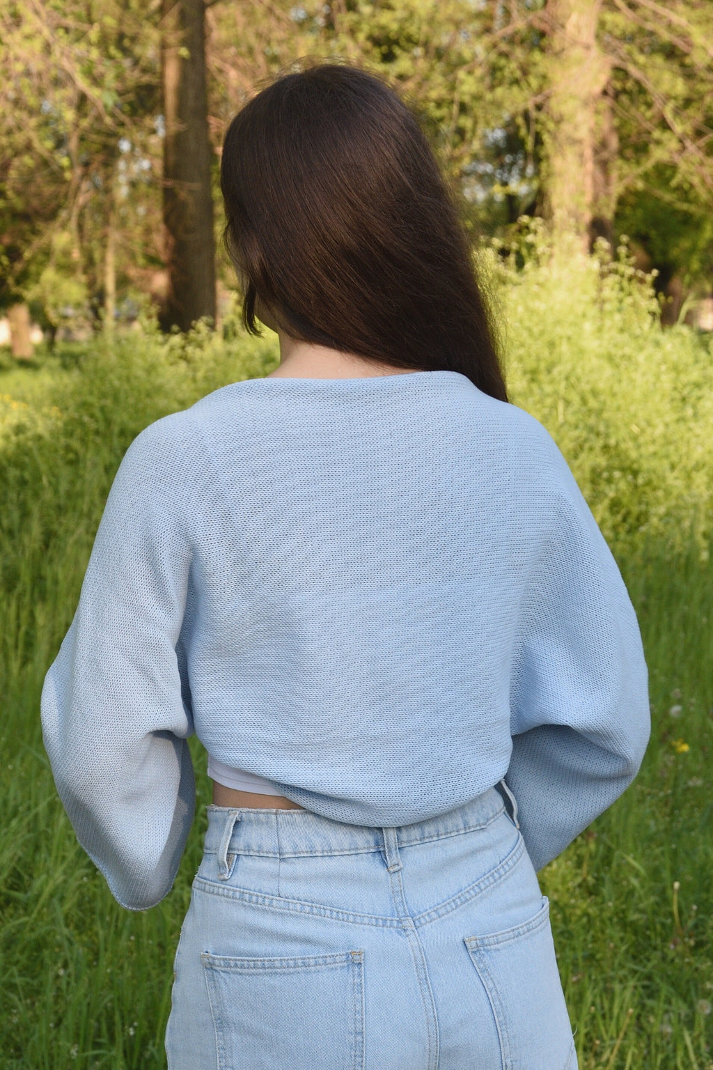 Vera Blue Knit Cardigan — view 4