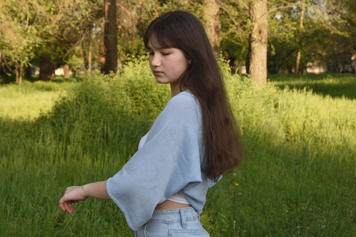 Vera Blue Knit Cardigan — view 5
