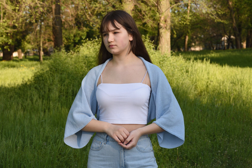 Vera Blue Knit Cardigan — view 6