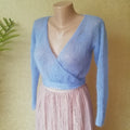 Ottilie Light Blue Knit Wrap Cardigan — Paris Boutique