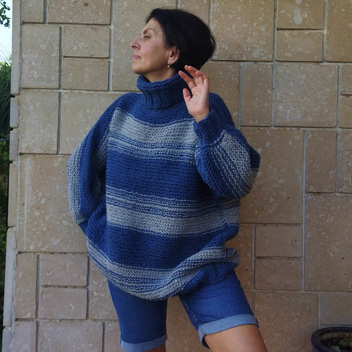 Pearl Striped Wool Sweater — view 2