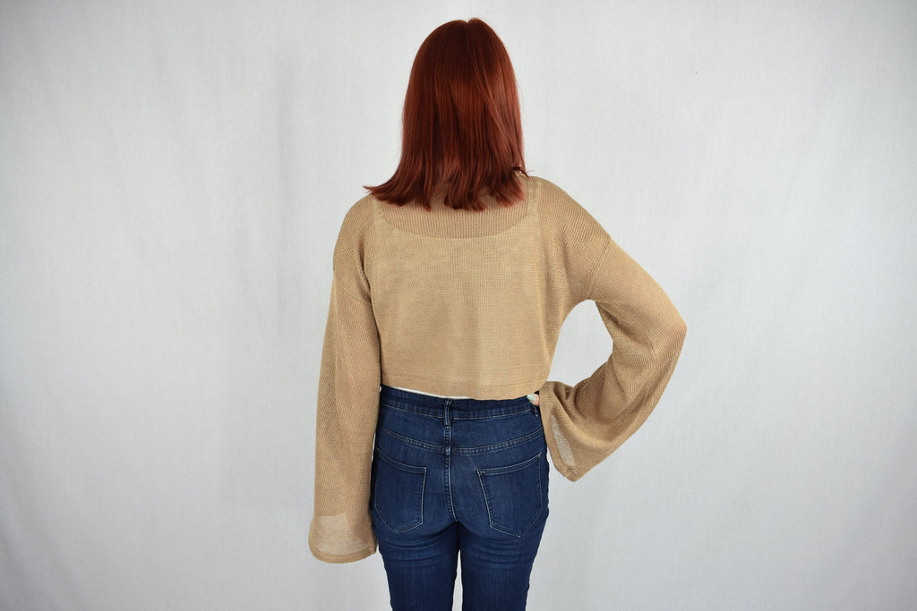 Sloane Beige Linen Cardigan — view 5