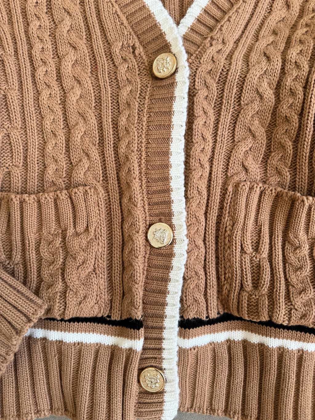 Aria Beige Knit Cardigan — view 3