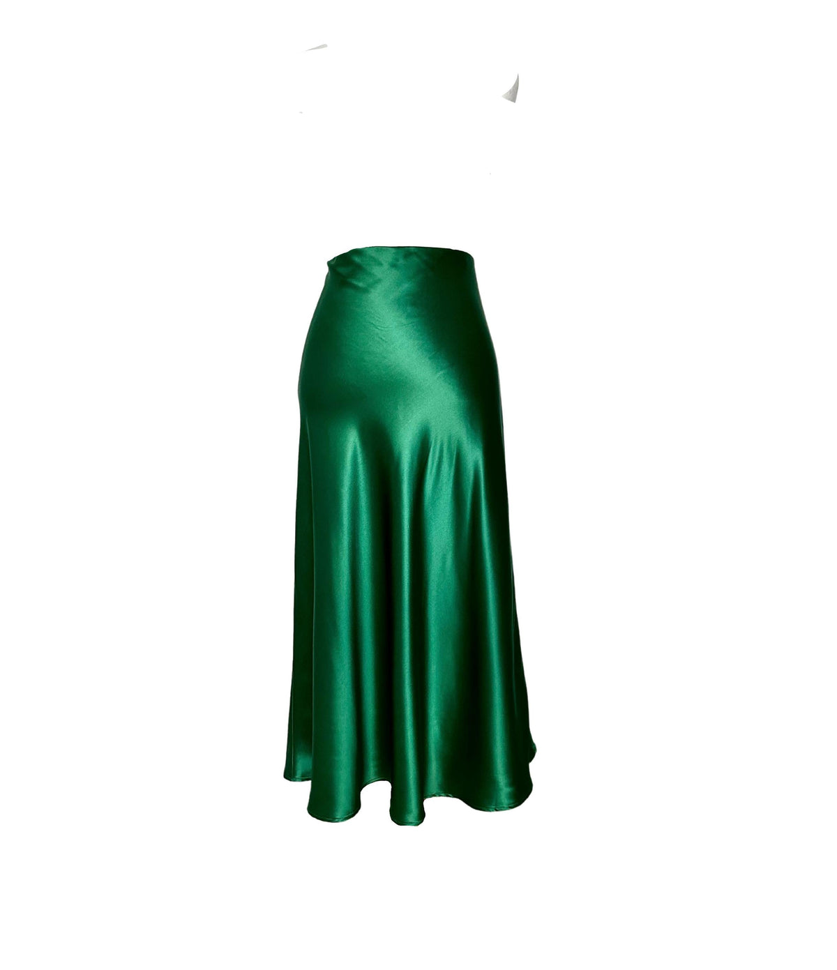 Margot Beige Satin Midi Skirt — view 2