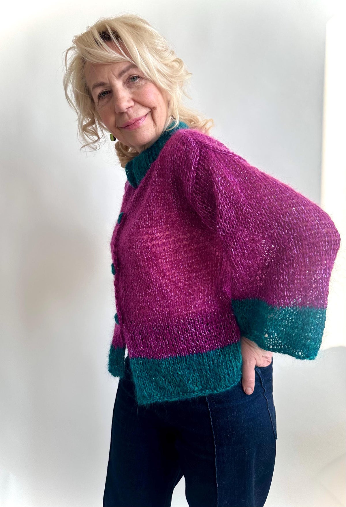 Liv Purple Wool Cardigan — view 5