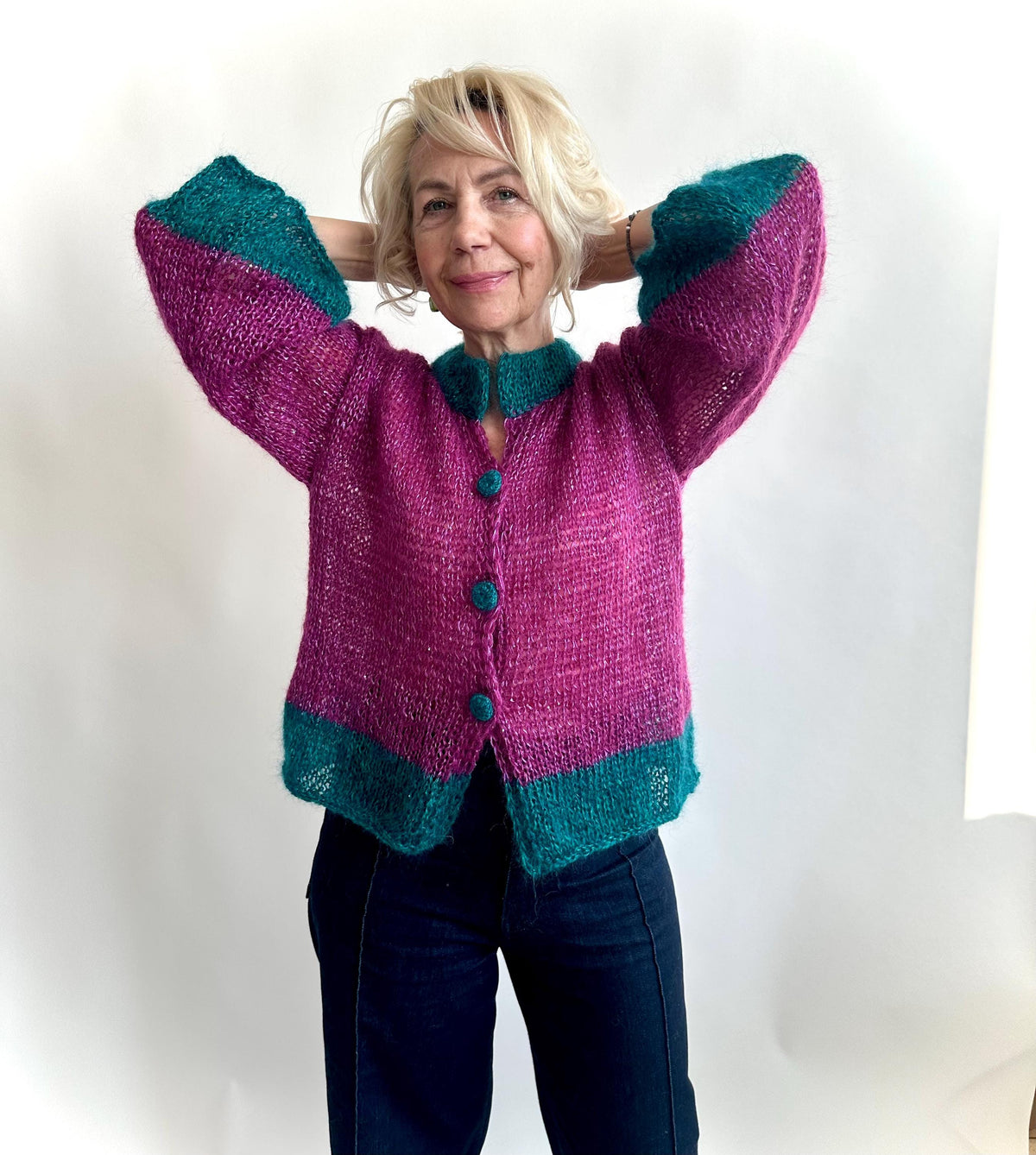 Liv Purple Wool Cardigan — view 2