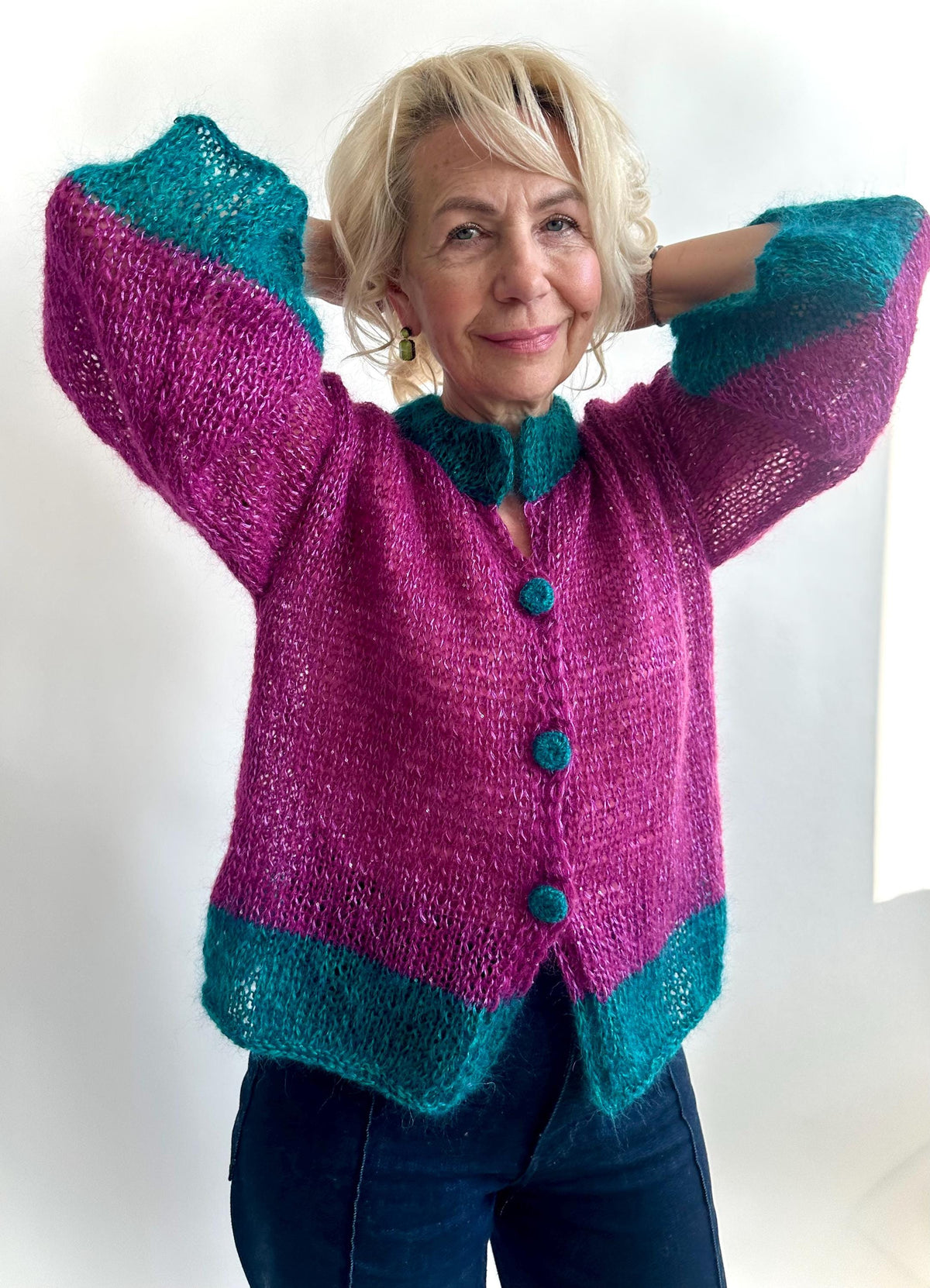 Liv Purple Wool Cardigan — Paris Boutique
