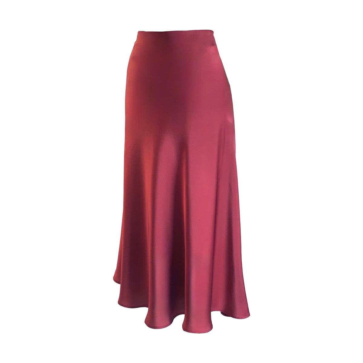 Greta Teal Satin Midi Skirt — view 4