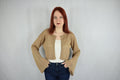 Sloane Beige Linen Cardigan — Paris Boutique