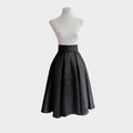 Winnie Black Satin Midi Skirt — Paris Boutique
