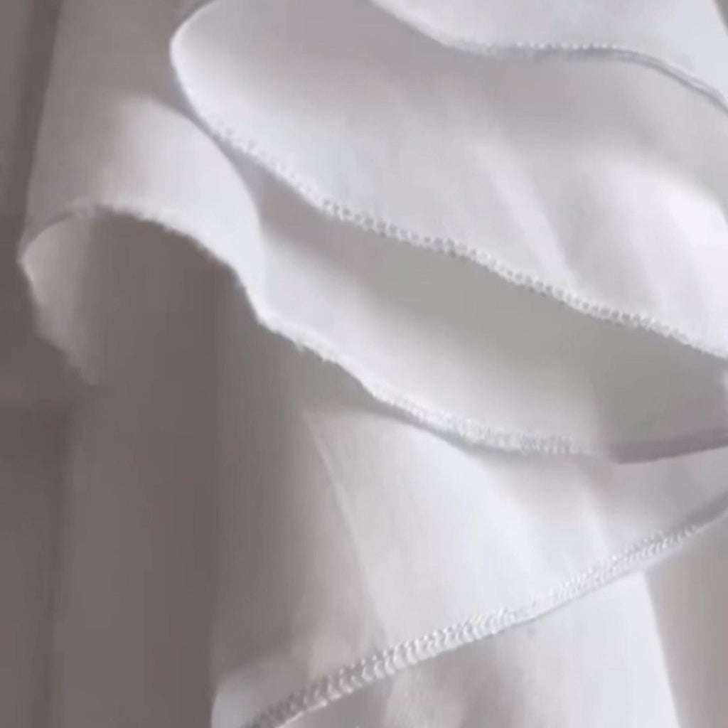 Inez White Cotton Ruffle Blouse — view 3