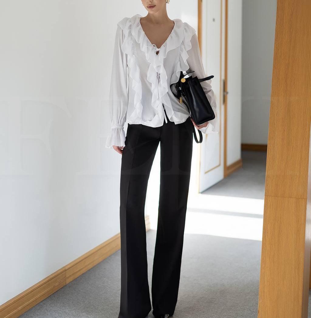 Carmen White Ruffle Blouse — view 3