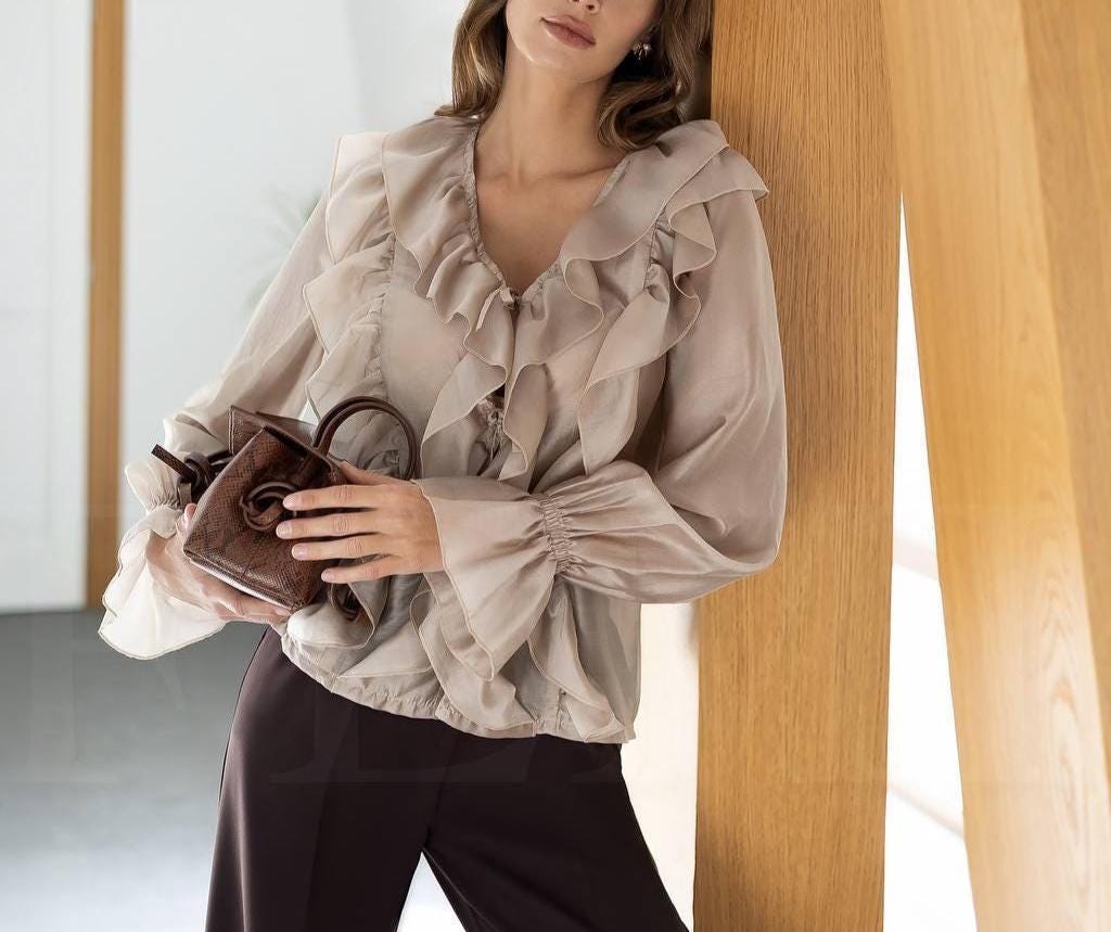 Carmen White Ruffle Blouse — view 5