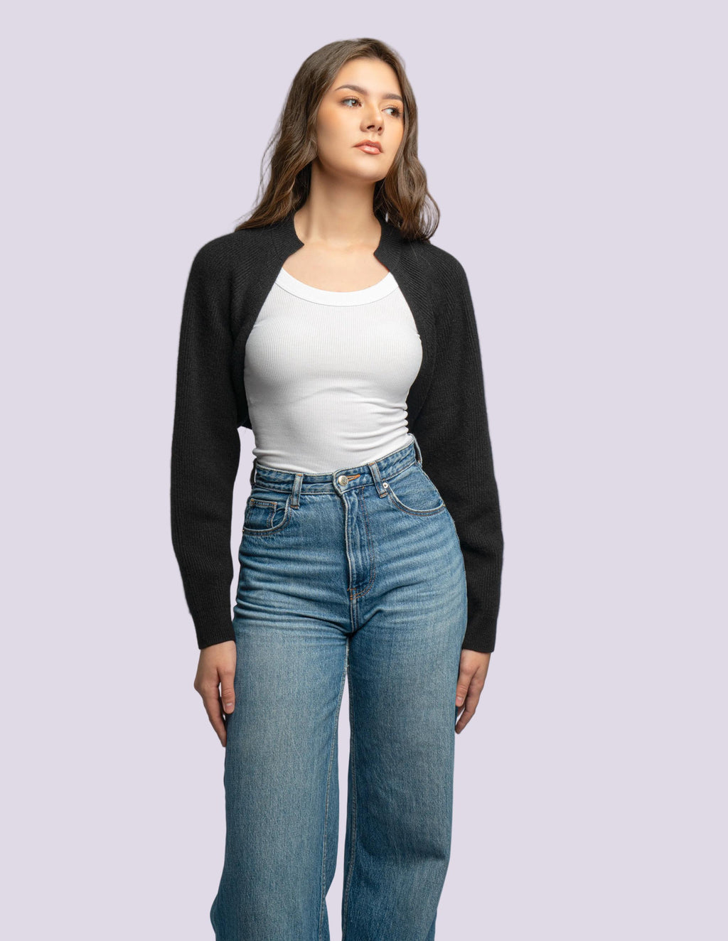 Nora Black Knit Cardigan — view 5
