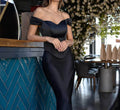 Gemma Black Satin Blouse — Paris Boutique