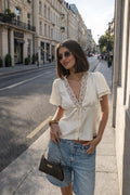 Poppy Black Satin Blouse — Paris Boutique