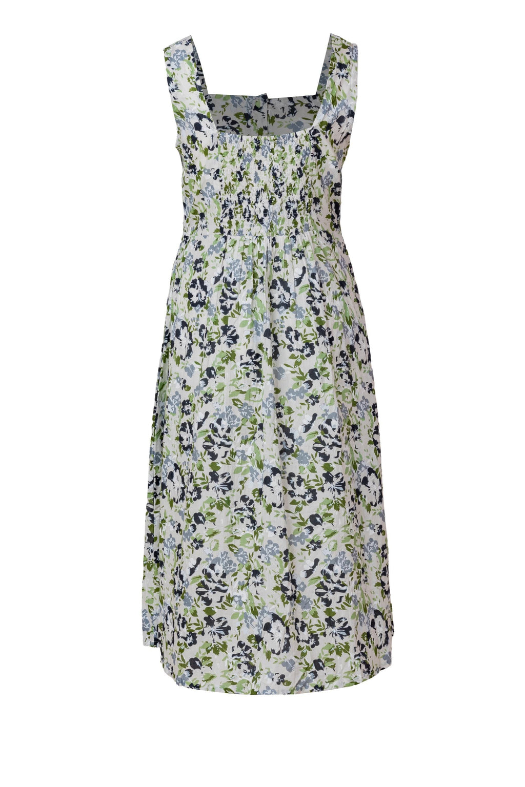 Fern Floral Cotton A-Line Midi Dress — view 3
