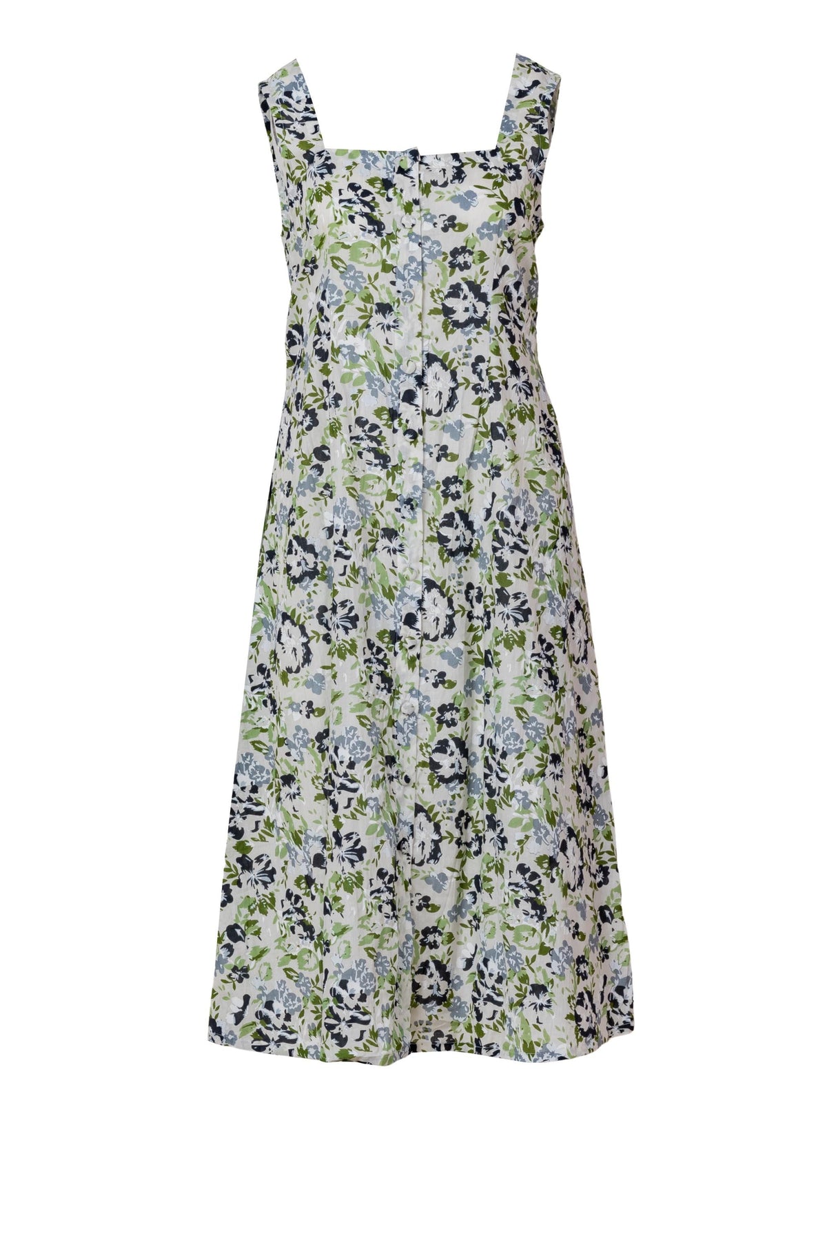 Fern Floral Cotton A-Line Midi Dress — view 4