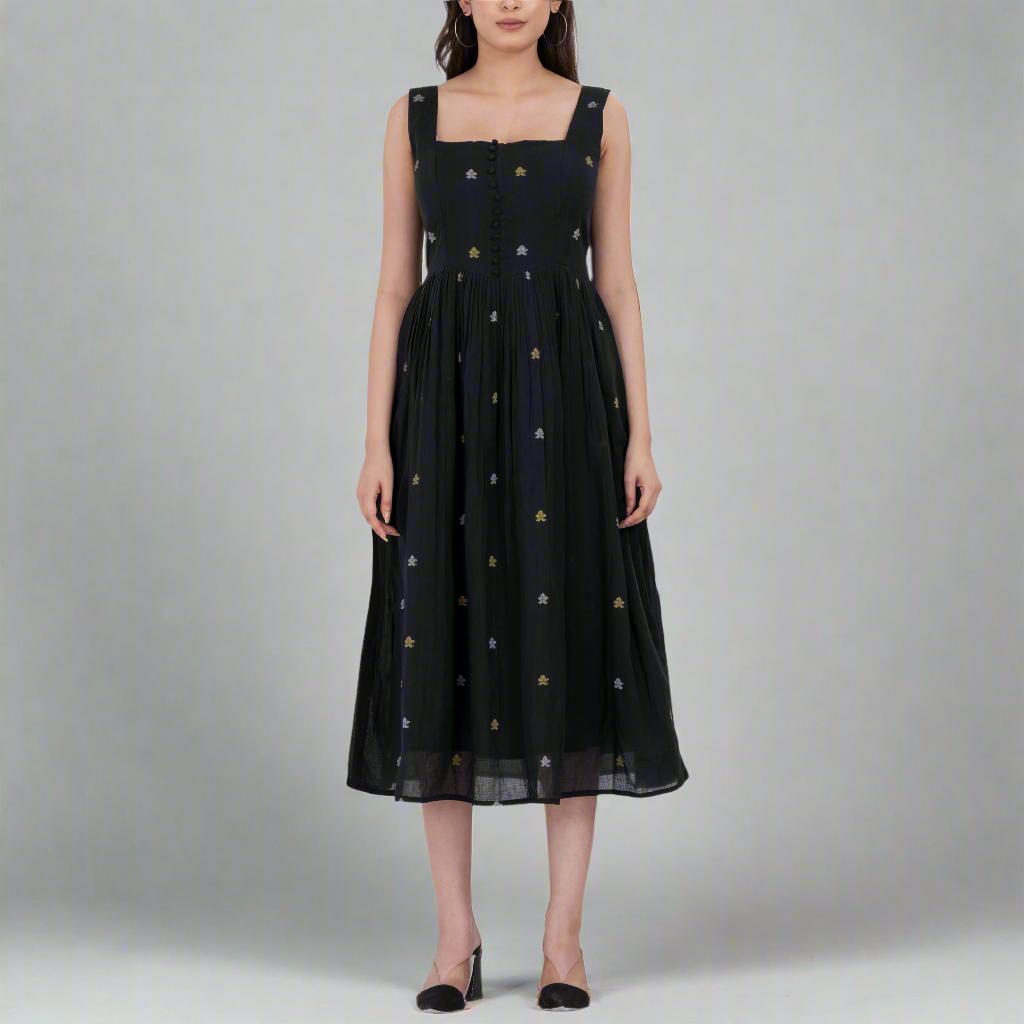 Lucia Floral Cotton Midi Dress — Paris Boutique