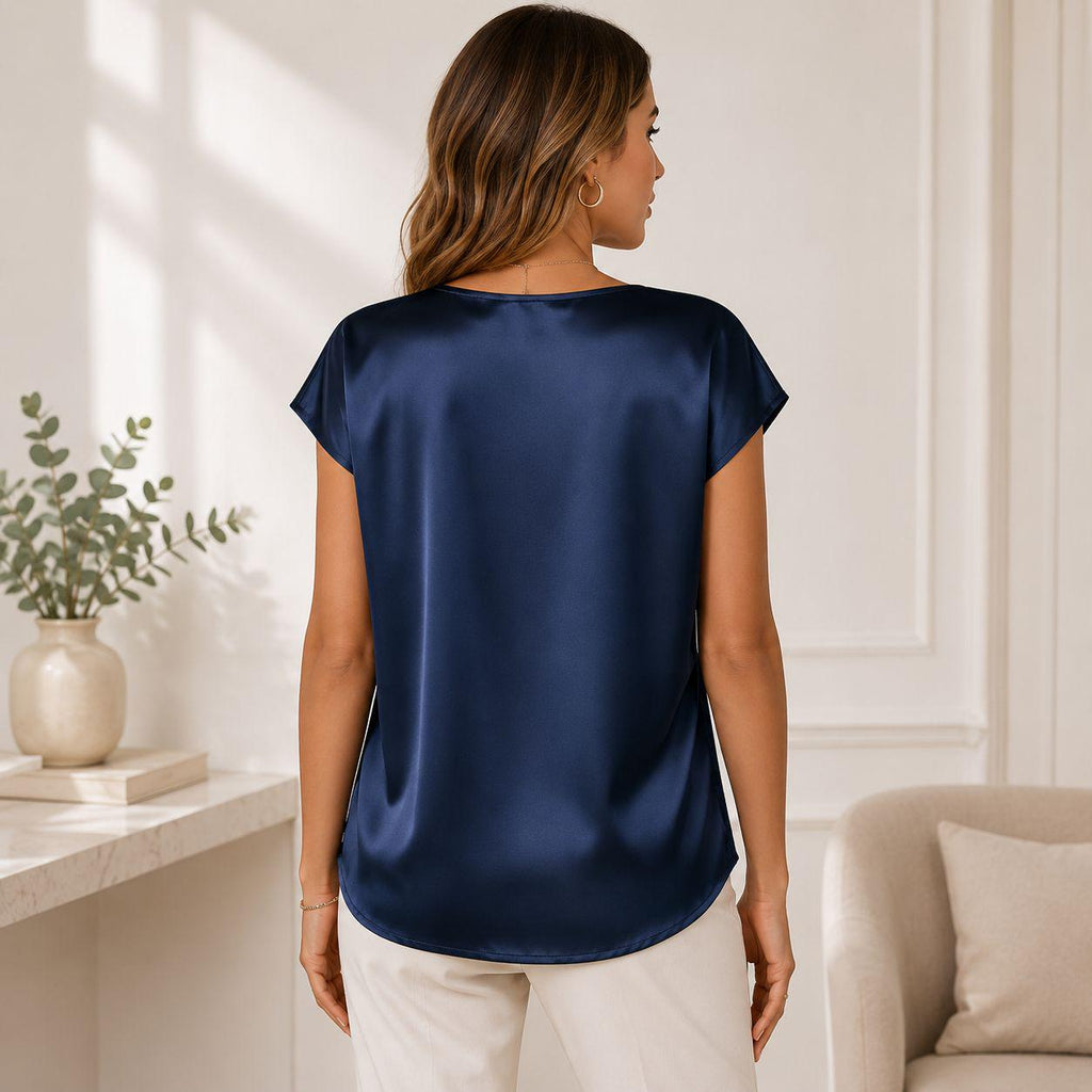 Fleur Pink Satin Blouse — view 4