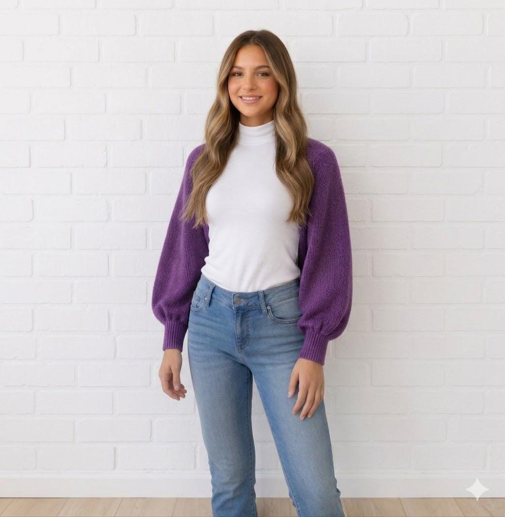 Tilly Purple Knit Cardigan — Paris Boutique