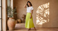 Ivy Beige Linen Wrap Midi Skirt — Paris Boutique