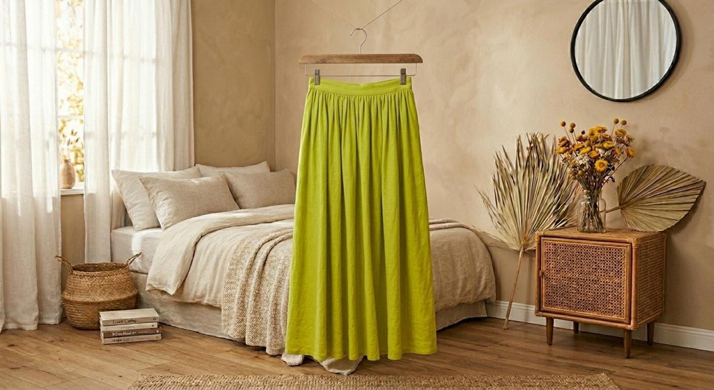 Ivy Beige Linen Wrap Midi Skirt — view 4