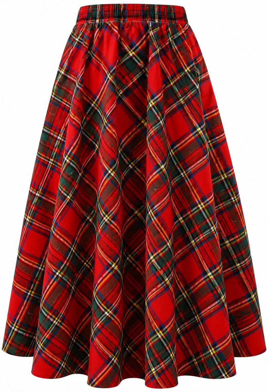 Hazel Plaid Wool A-Line Maxi Skirt — view 3