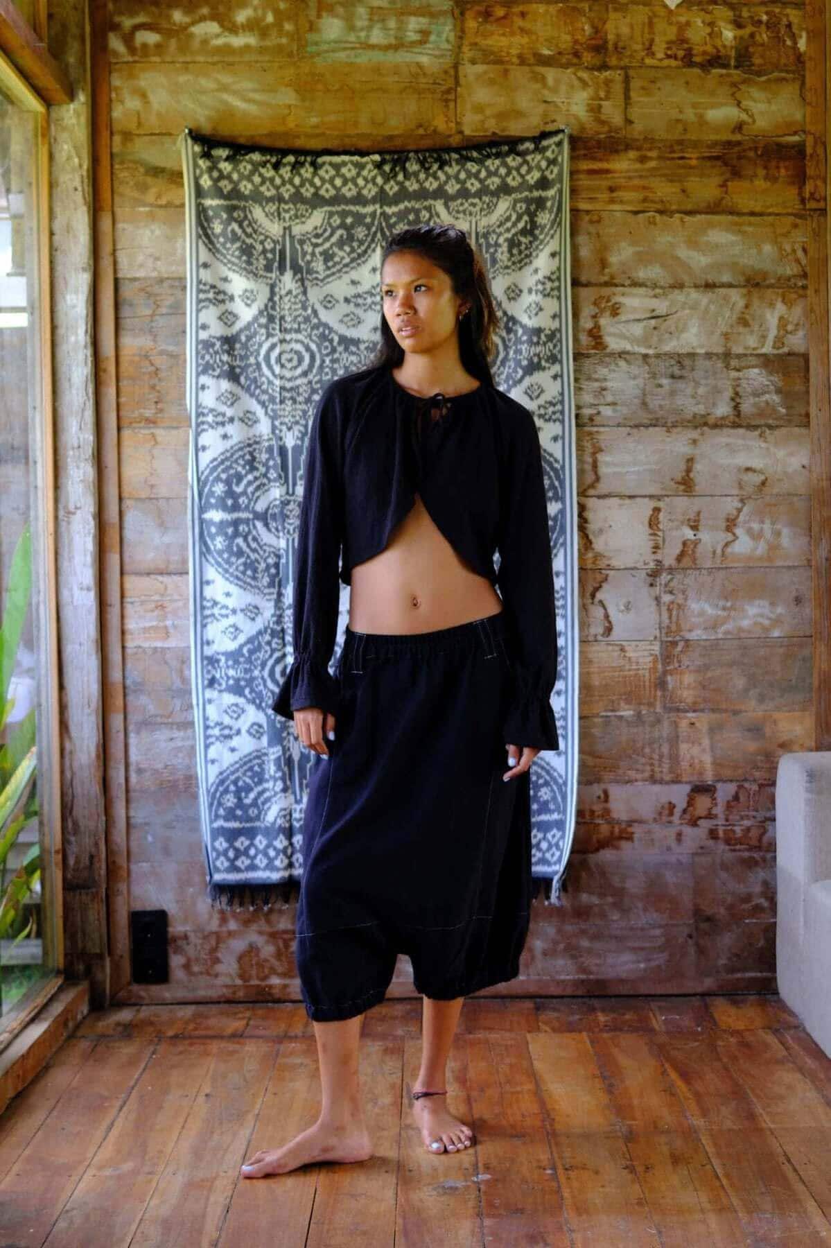 Mila Black Cotton Cardigan — view 5