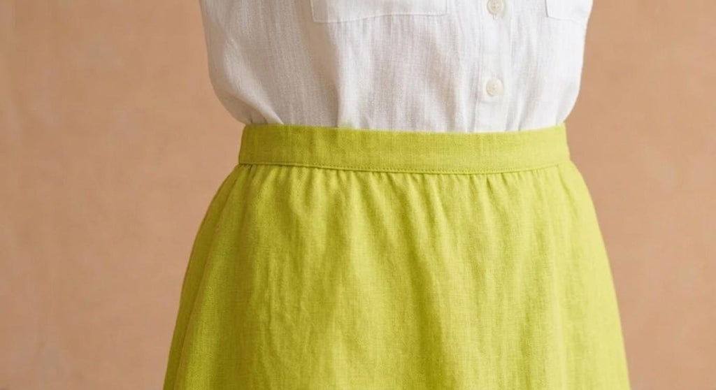 Ivy Beige Linen Wrap Midi Skirt — view 3