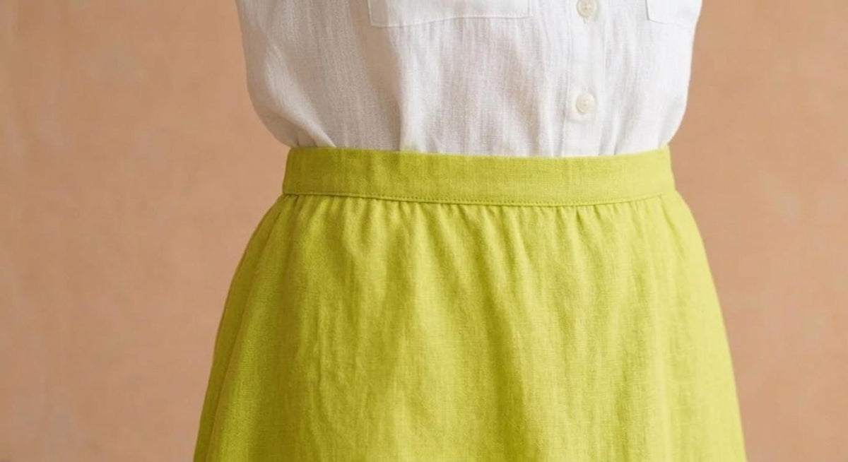 Ivy Beige Linen Wrap Midi Skirt — view 3