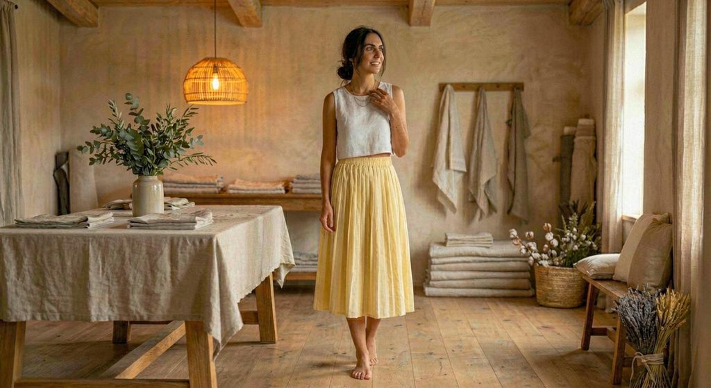 Sunny Black Linen Pleated Maxi Skirt — view 2