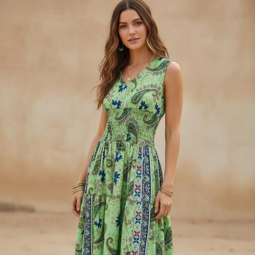 Amara Floral Midi Dress — Paris Boutique
