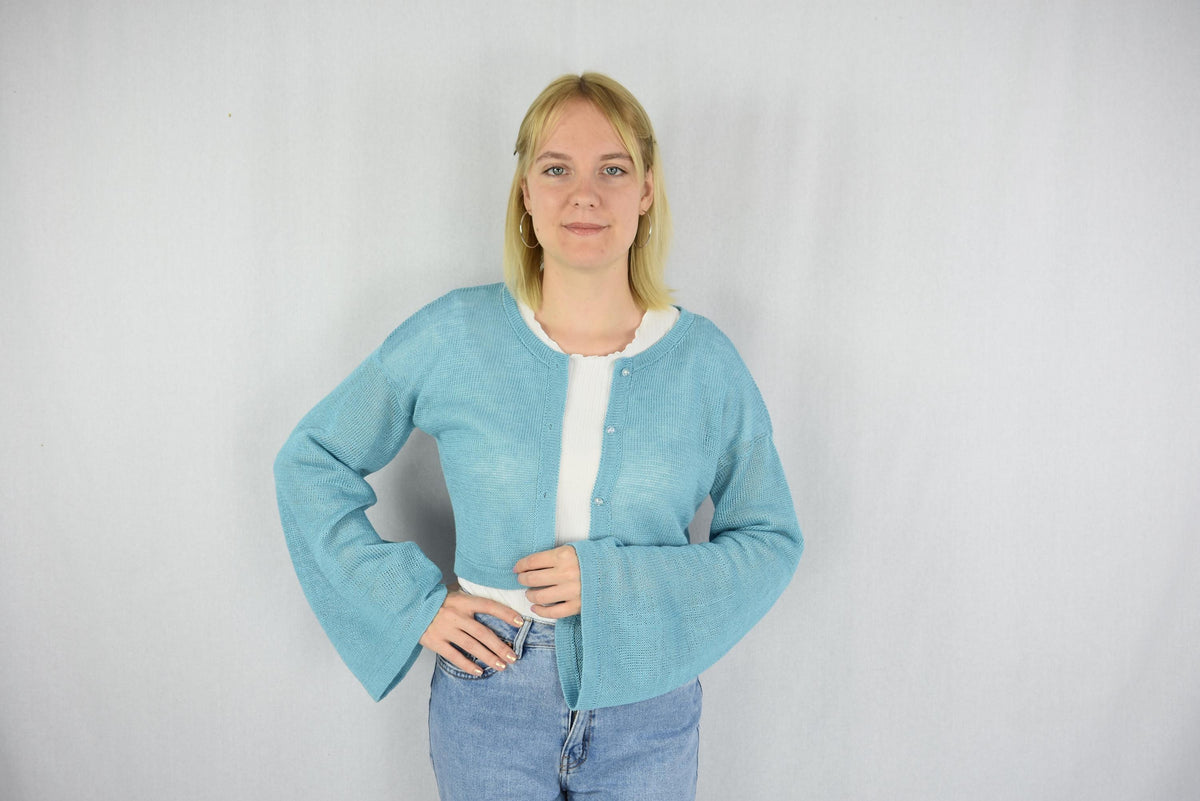 Sloane Beige Linen Cardigan — view 6