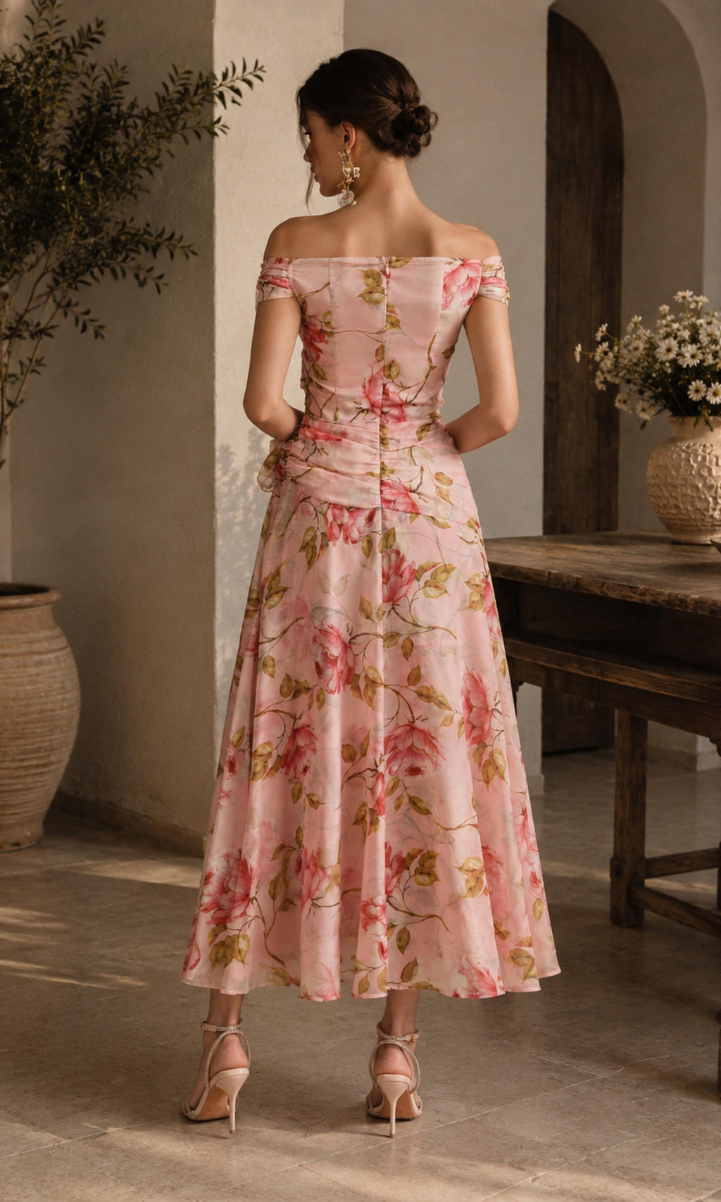 Gia Floral Chiffon Midi Dress — view 6