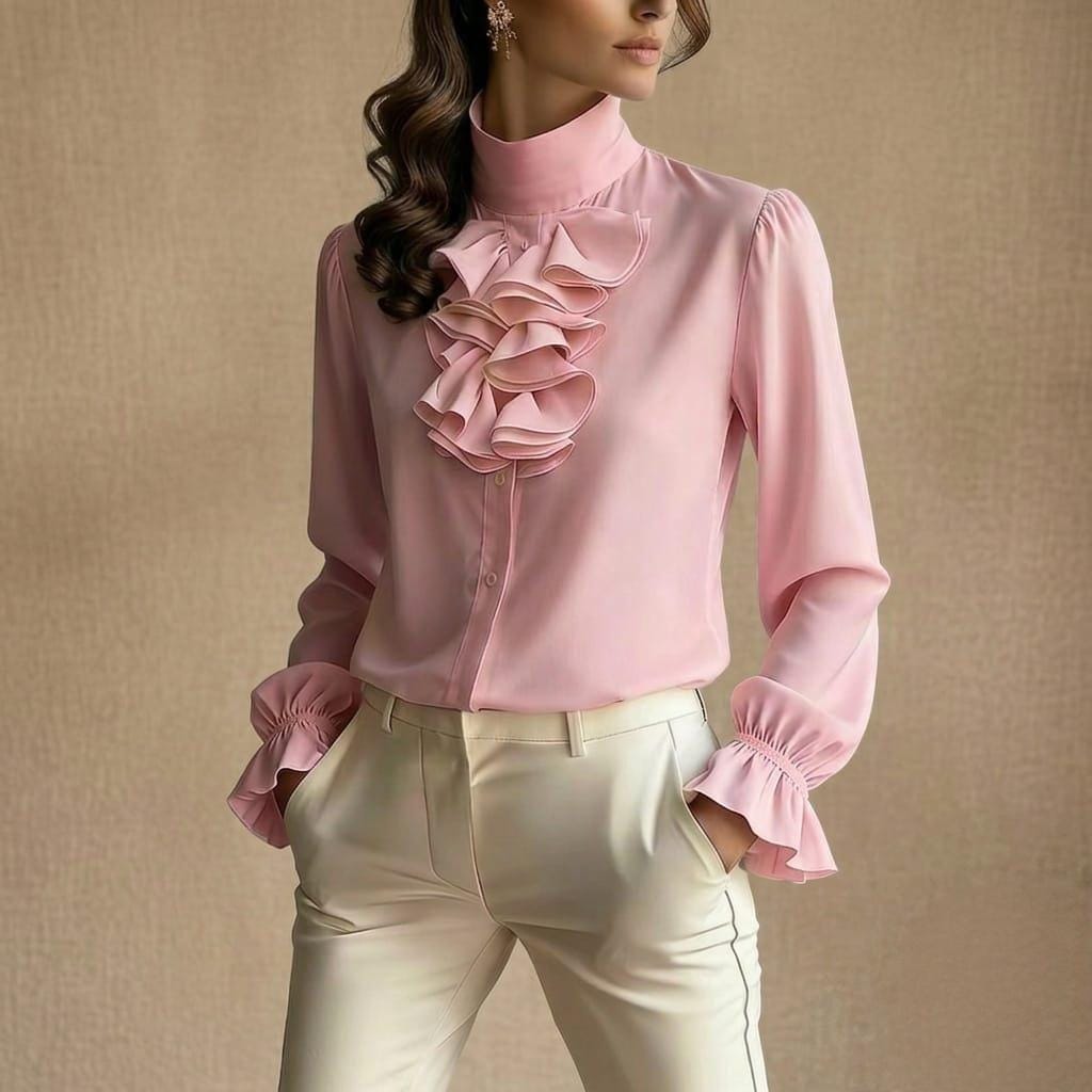 Hope Pink Ruffle Blouse — Paris Boutique