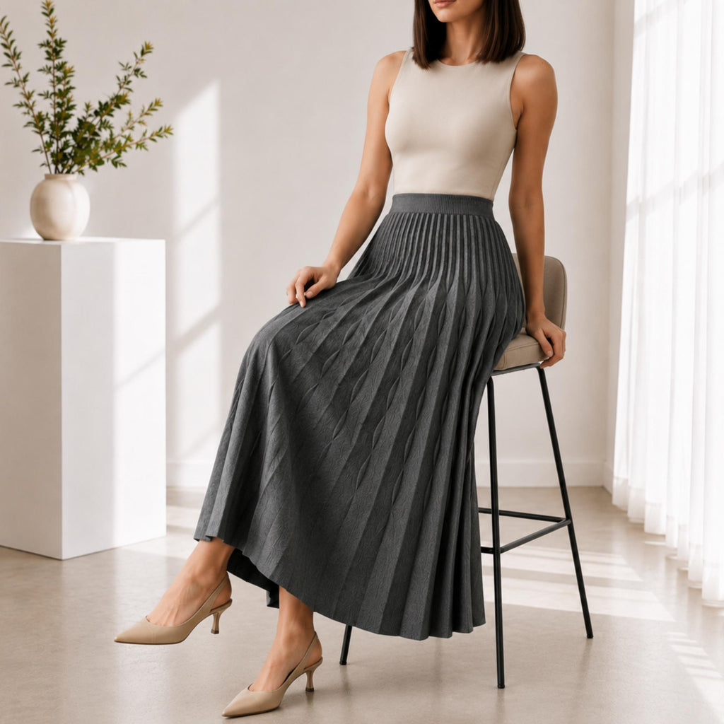Clara Gray A-Line Midi Skirt — view 6