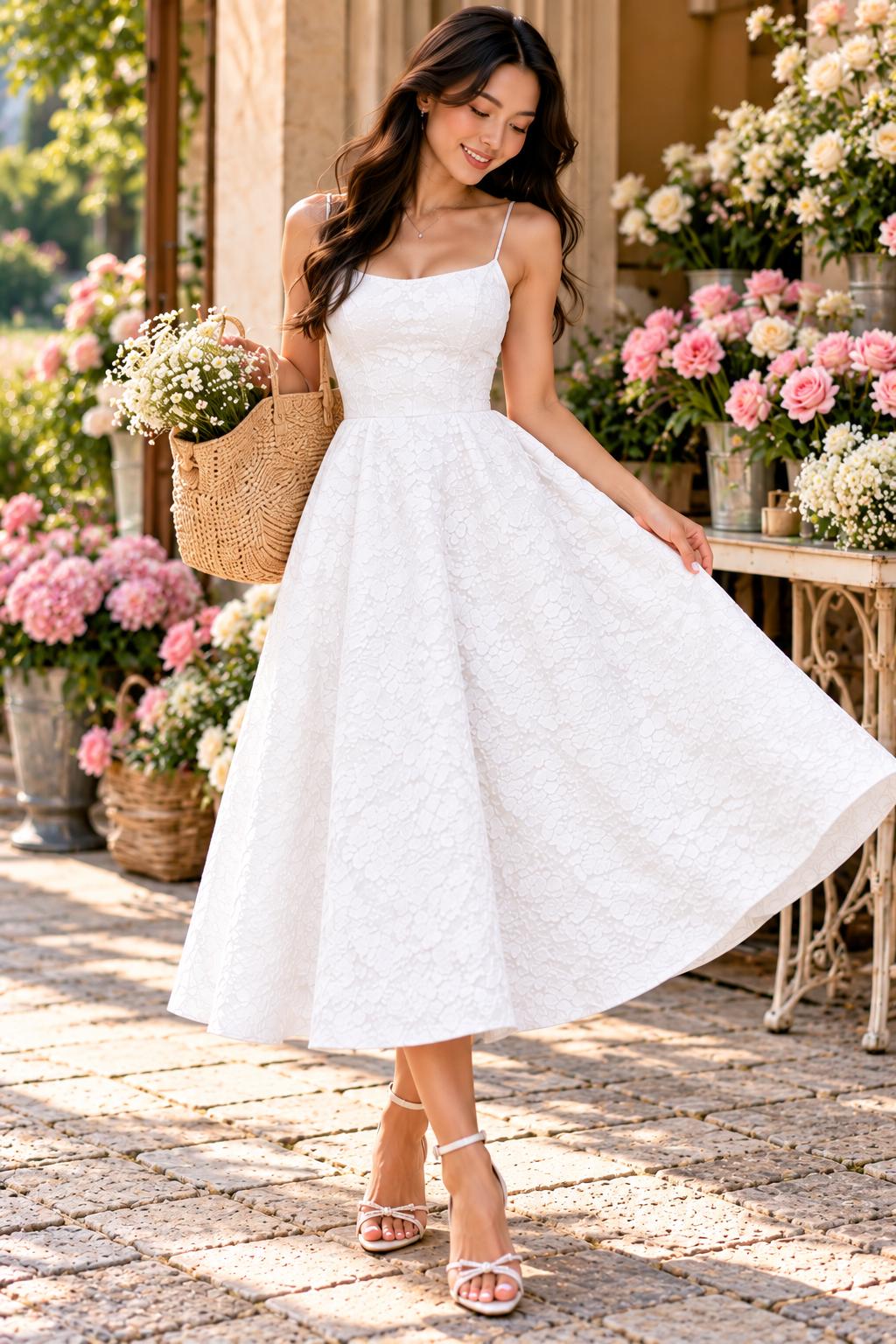 Xena White Knit Open-Back Maxi Dress — view 4