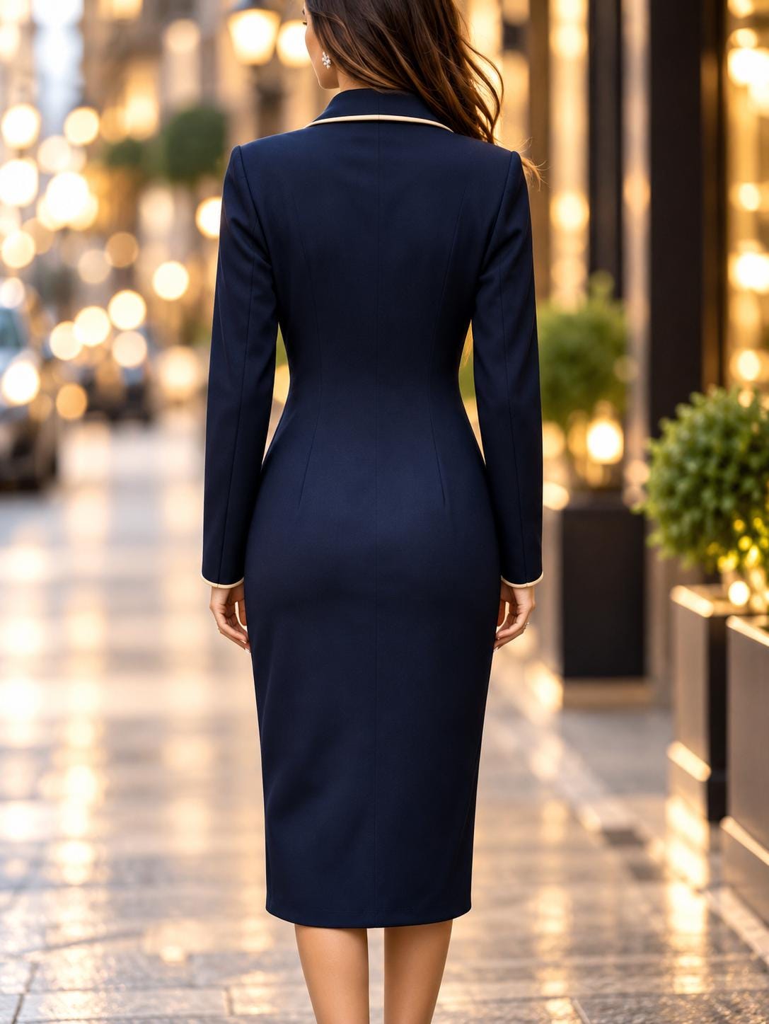 Ruby Navy Bodycon Midi Dress — view 4
