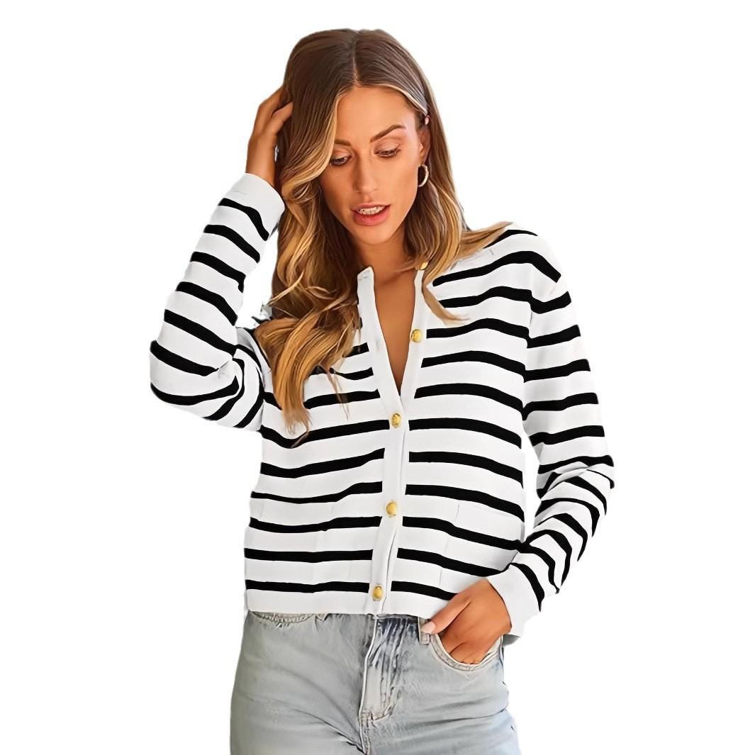 Vivi Striped Knit Cardigan — Paris Boutique