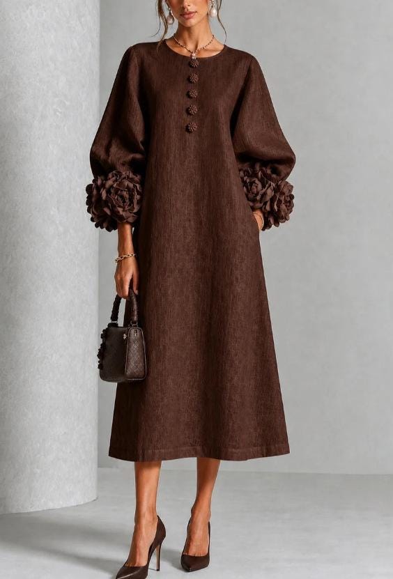 Delia Floral A-Line Midi Dress — view 3