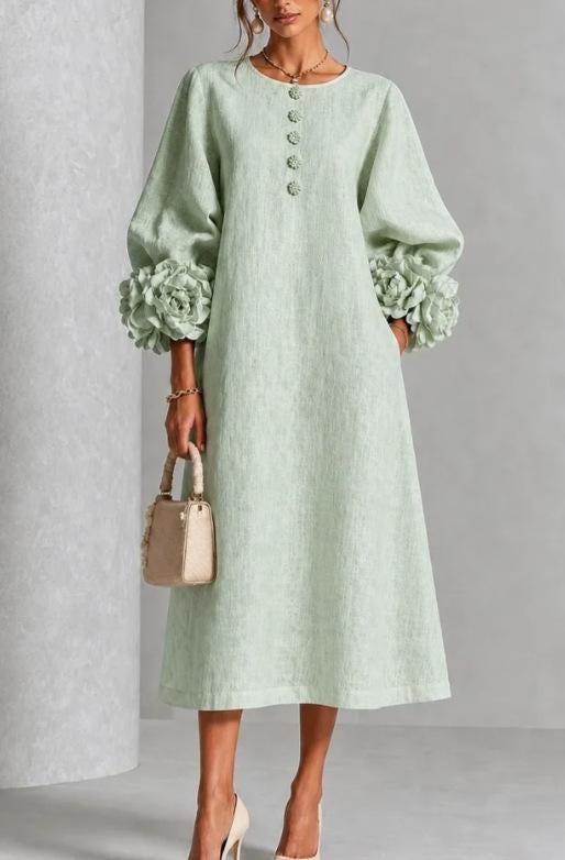 Delia Floral A-Line Midi Dress — view 4